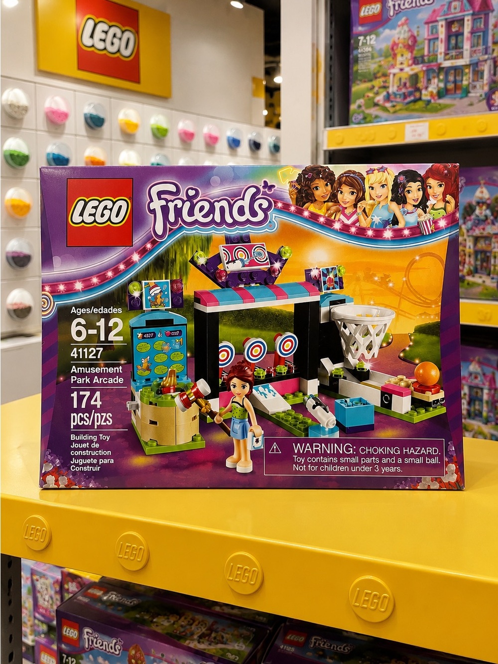 LEGO Friends Amusement Park Arcade Set 41127 Complete 174 Pieces